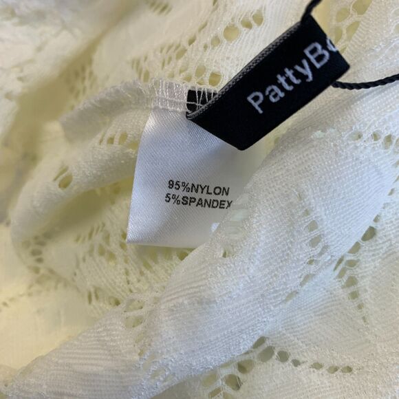 Patty Boutik Floral Lace See Through Cocktail Dress S Small Ivory Long Sleeve - Picture 8 of 11